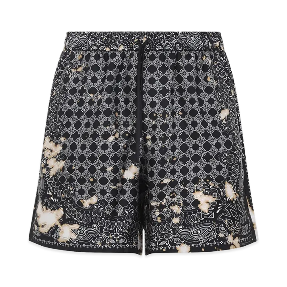 AMIRI Bleach Bandana Shorts "Black"