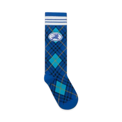 Burberry Argyle Check Stretch-cotton Blend Socks "Hyacinth"