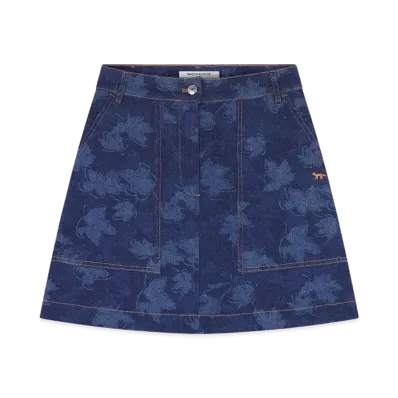 Maison Kitsune Mini Skirt "Falling Leaves Laser Print"