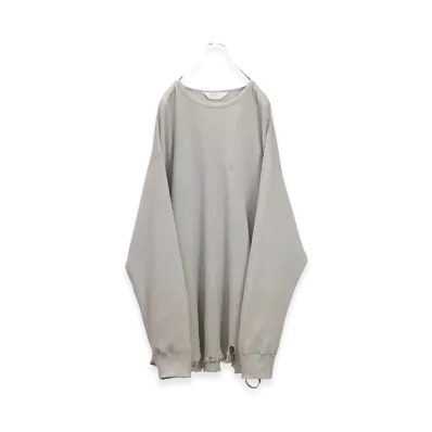 ANCELLM Damage Waffle Crew LS "Greige"