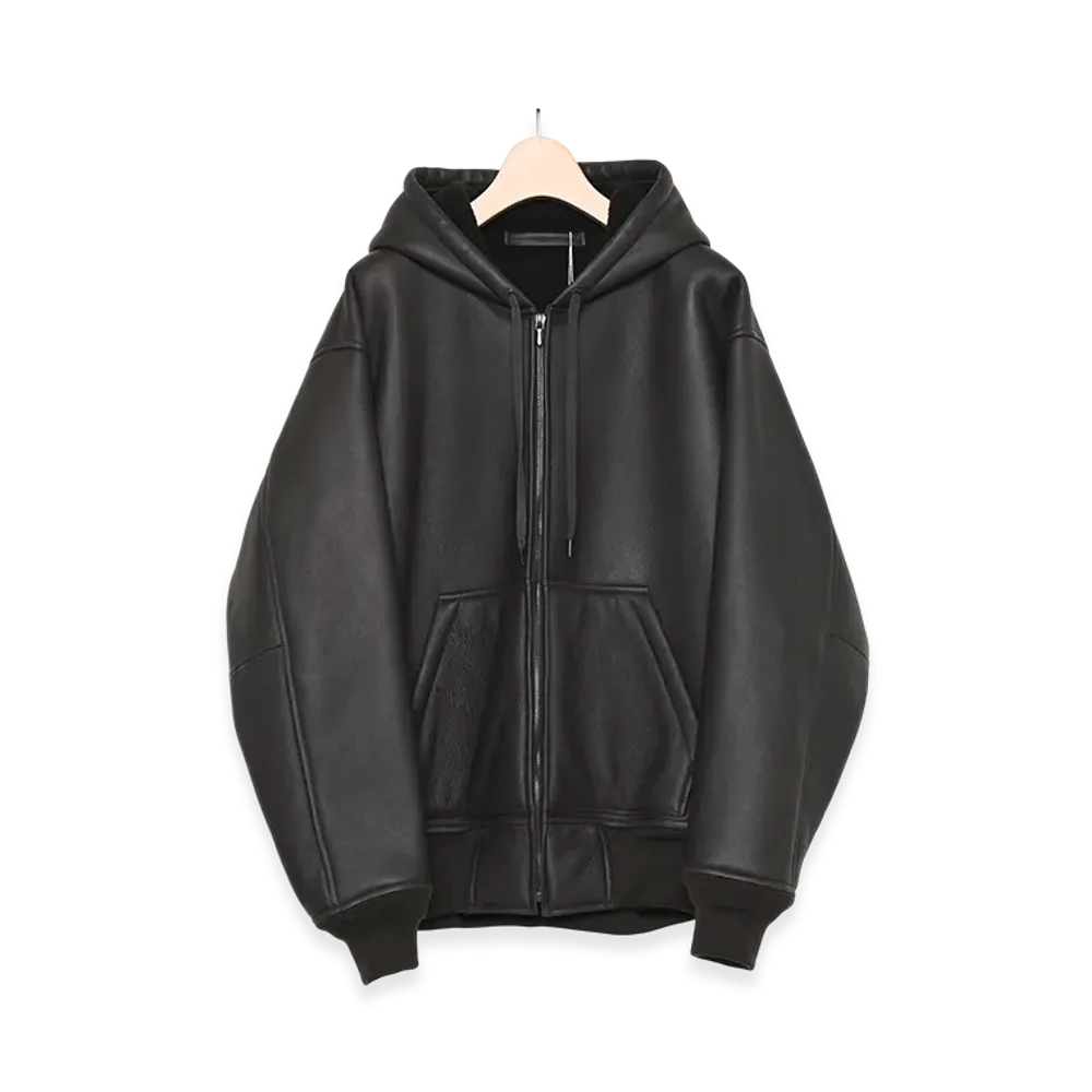 COMOLI Sheepskin Zip Parka "Brown"