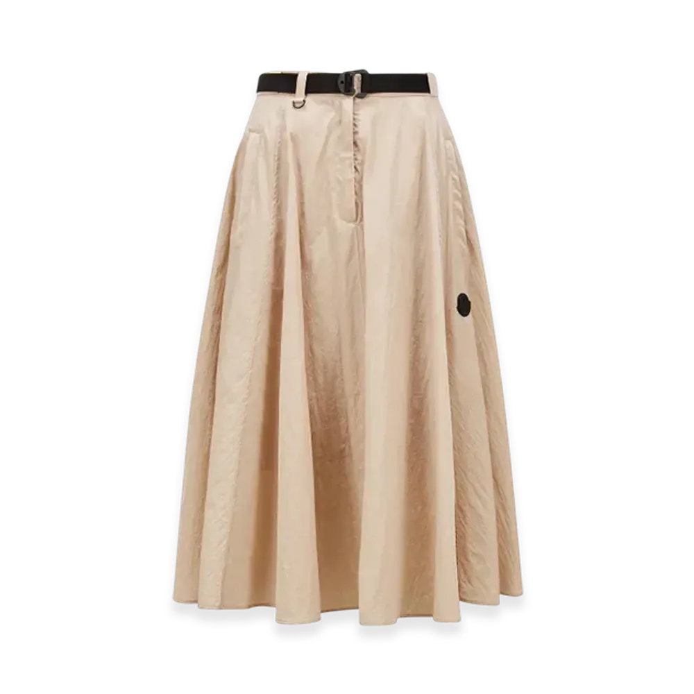 MONCLER Belted Midi Skirt "Beige"