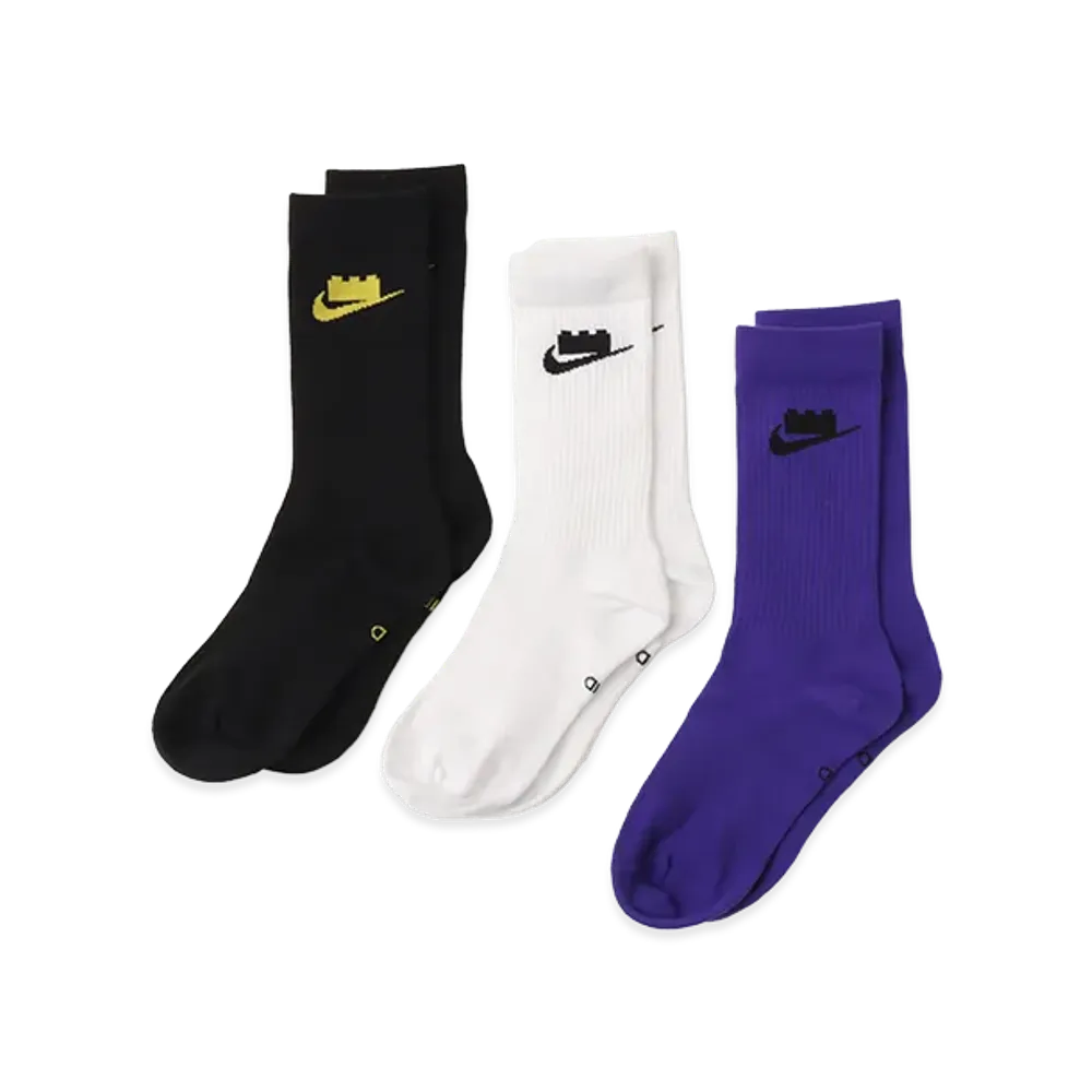 Nike x LEGO Kids Crew Socks 3-Pack "Multi-color"