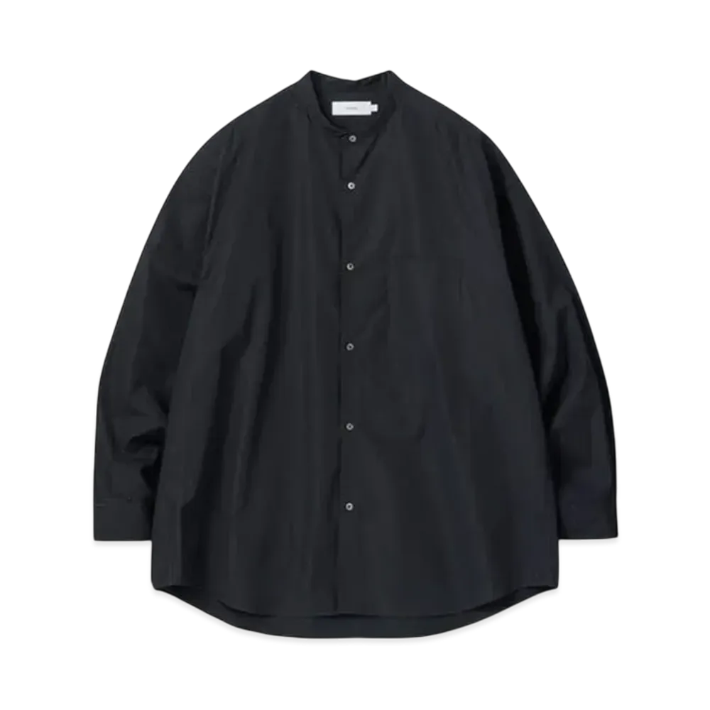 Graphpaper High Count Band Collar Round Cut Oversized Shirt "Black"