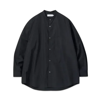 Graphpaper High Count Band Collar Round Cut Oversized Shirt "Black"