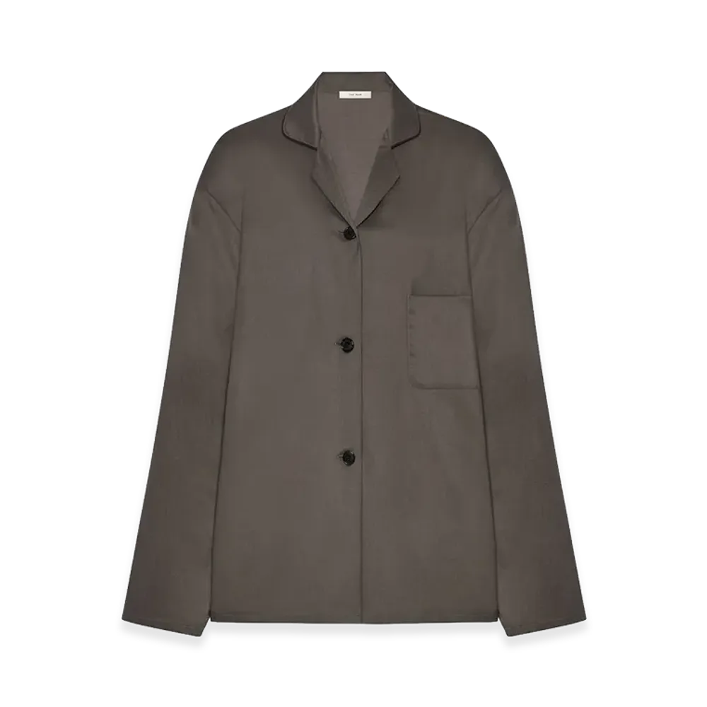 The Row Women's Janine Cashmere Shirt "Cedar Brown"