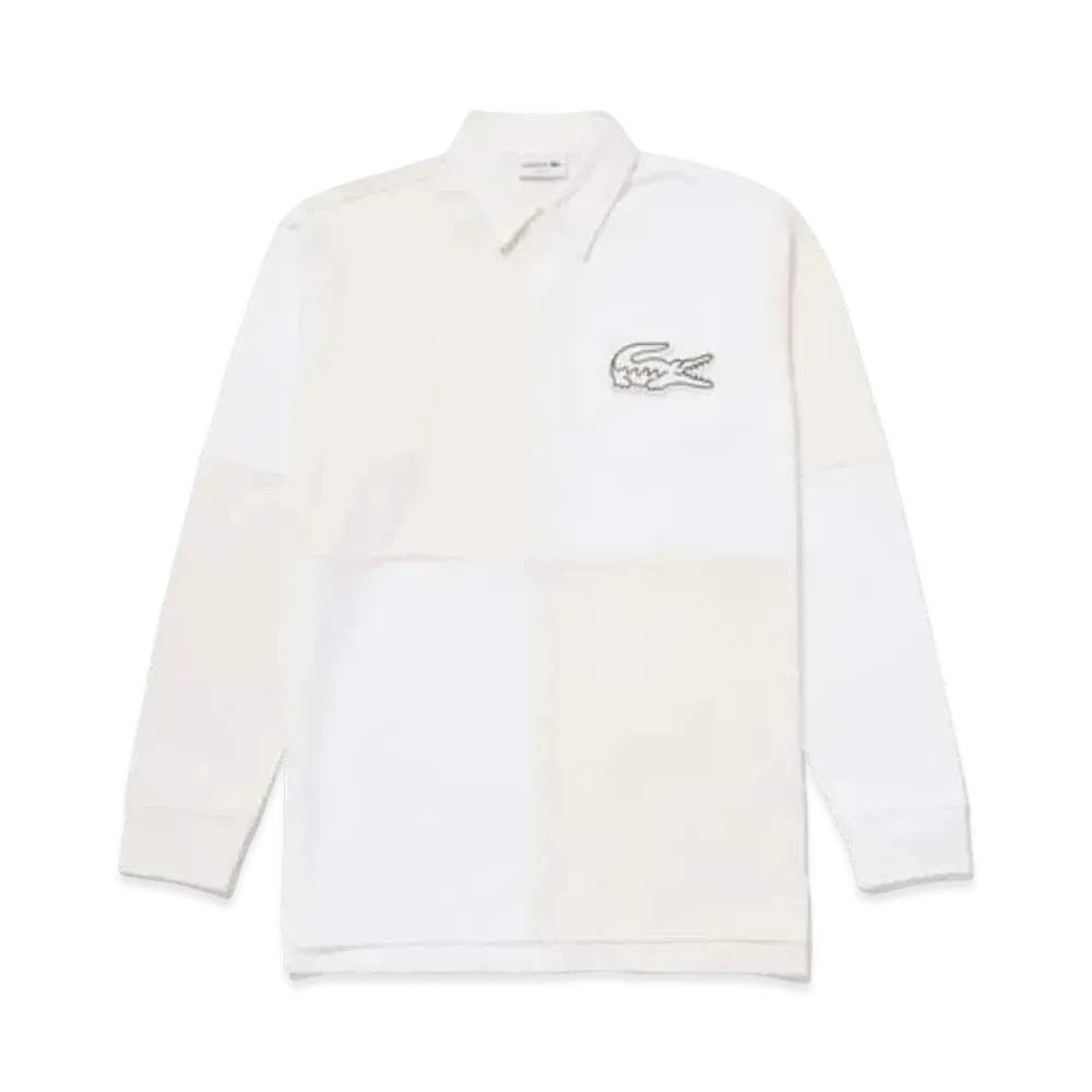 LACOSTE Color Block Lager Polo Shirt "White"