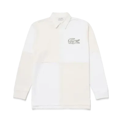 LACOSTE Color Block Lager Polo Shirt "White"