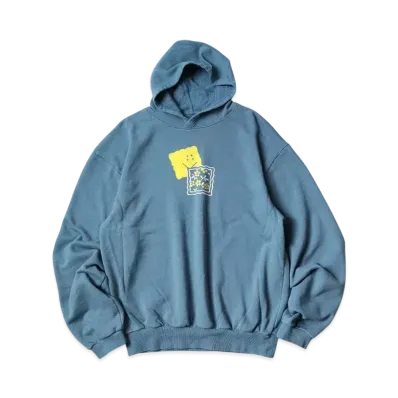 KAPITAL 30/- Fleece Hood Sweatshirt "Blue Grey"