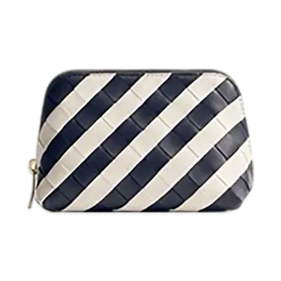 Bottega Veneta Intrecciato Small Beauty Pouch "Space/Chalk"