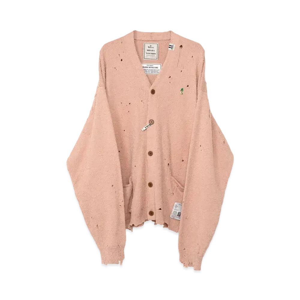 Maison MIHARA YASUHIRO Distressed Knit Cardigan "Pink"