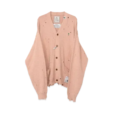 Maison MIHARA YASUHIRO Distressed Knit Cardigan "Pink"