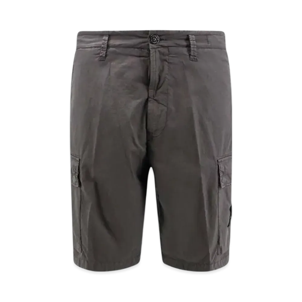 Stone Island L0803 Stretch Cotton Canvas Garment Dyed Cargo Bermuda Shorts - 24SS "Dark Grey"