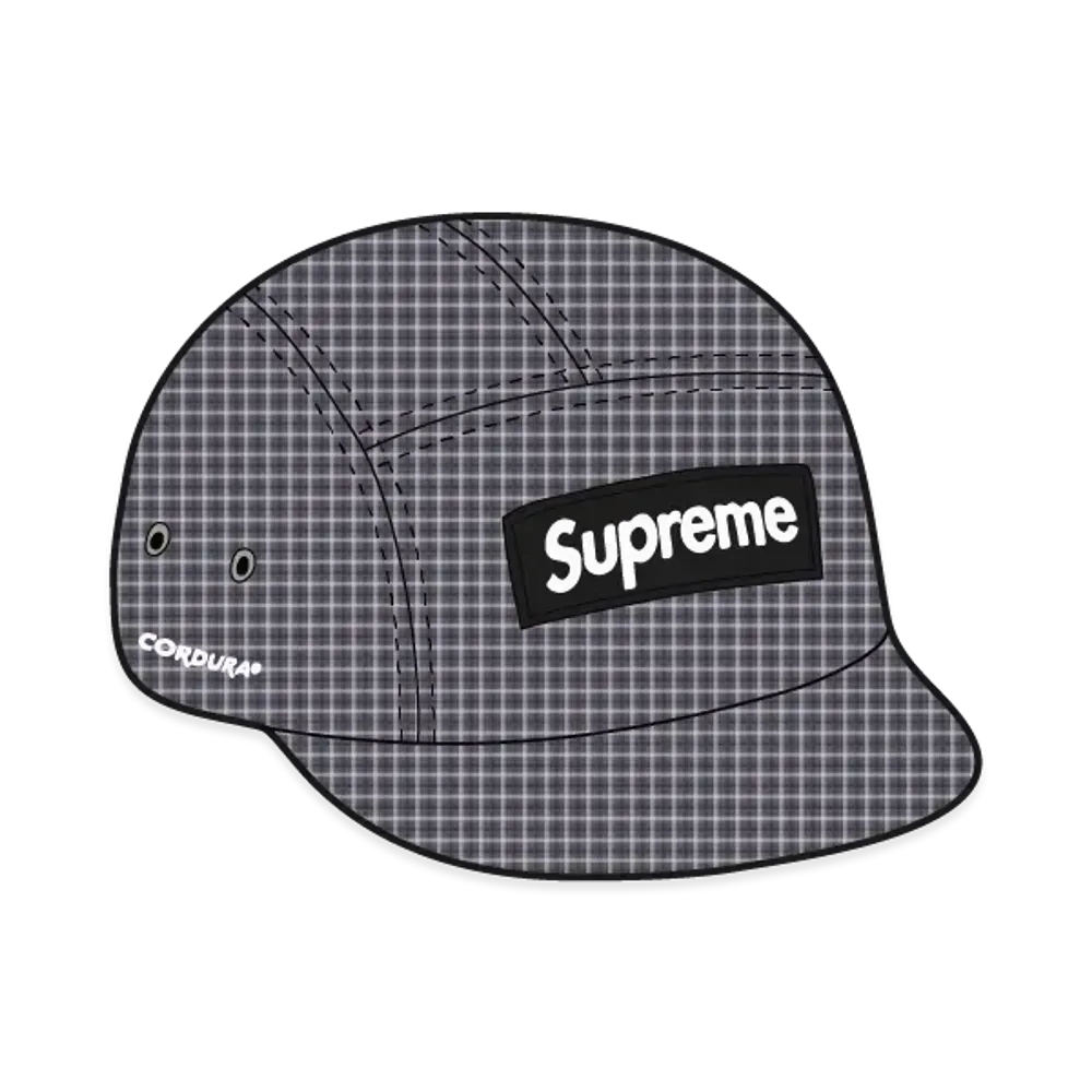 Supreme Cordura Plaid Camp Cap "Black"
