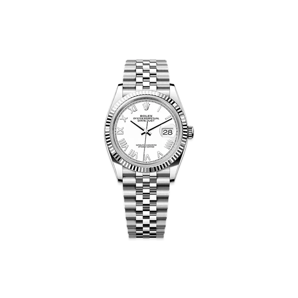 ROLEX Datejust 36 Oystersteel & White Gold "White"