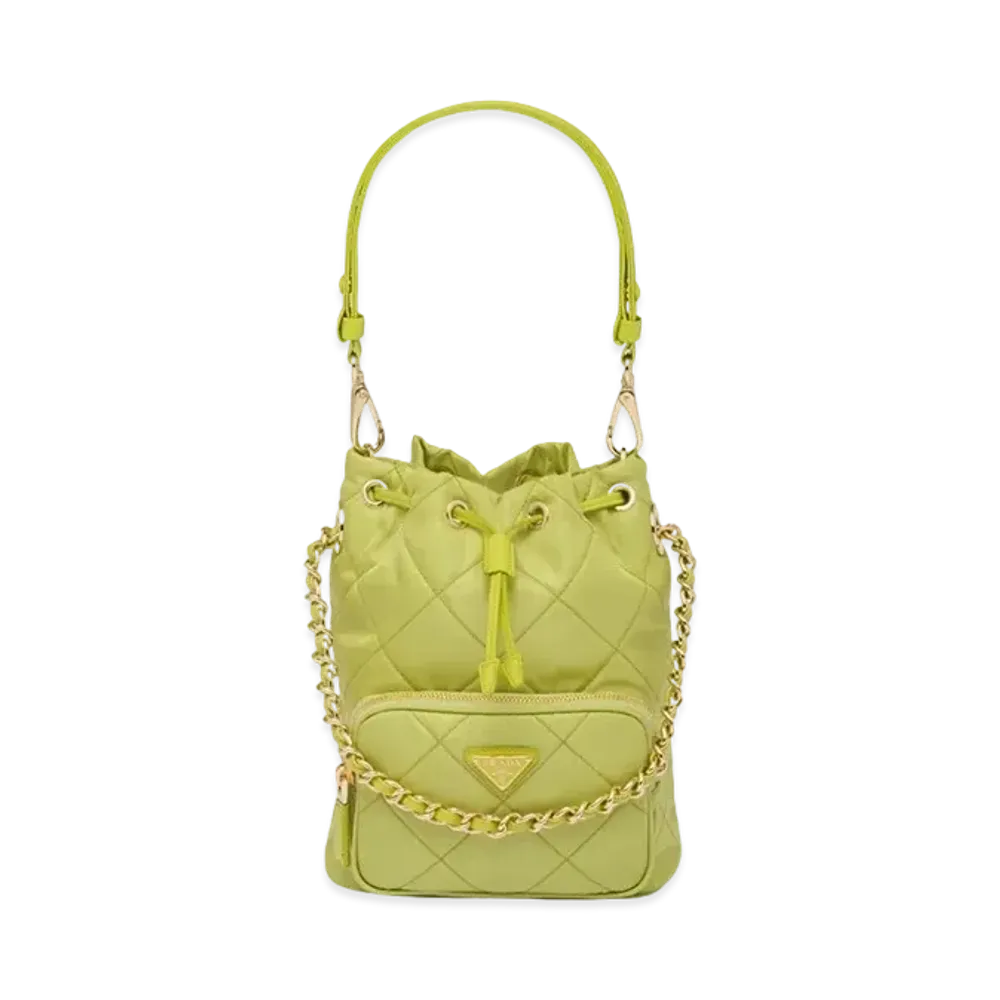 PRADA Re Edition 1995 Chaine Re Nylon Shoulder Bag "Yellow Green"