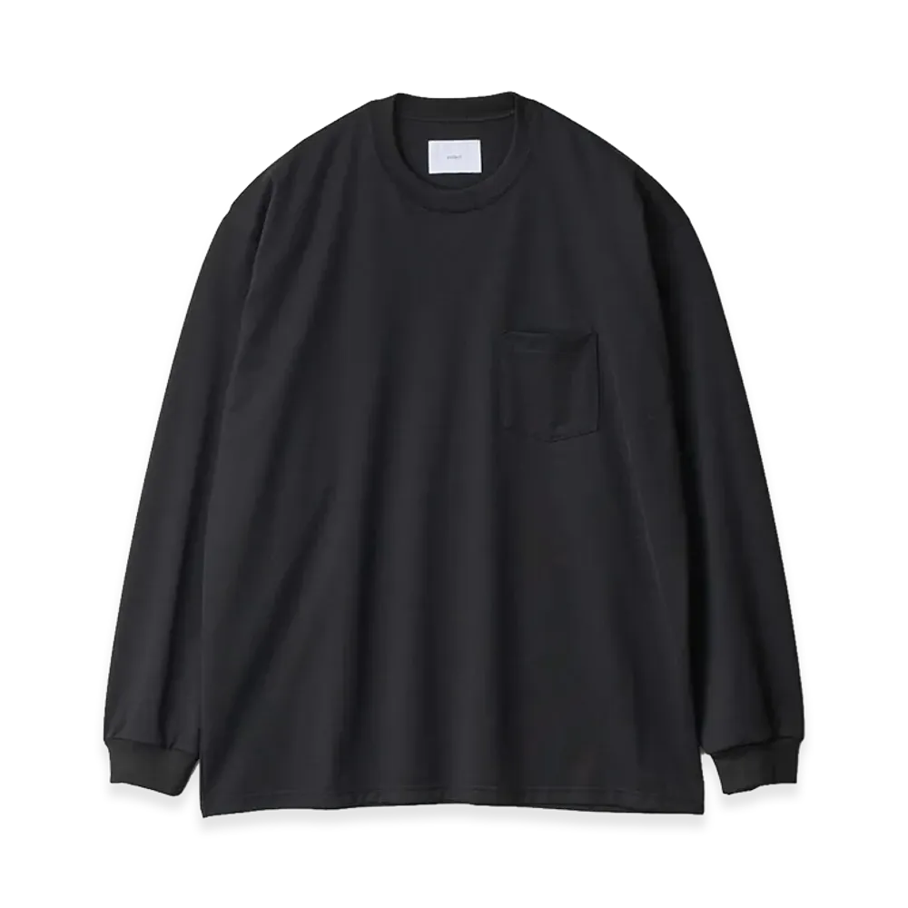 ssstein Supima Cotton Oversized Long Sleeve Pocket Tee "Black"