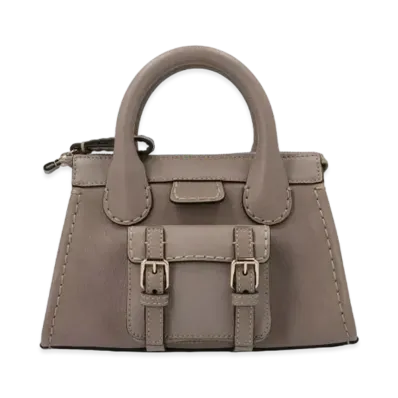 Chloe Edith Mini Bag In Buffalo Leather "Grey"