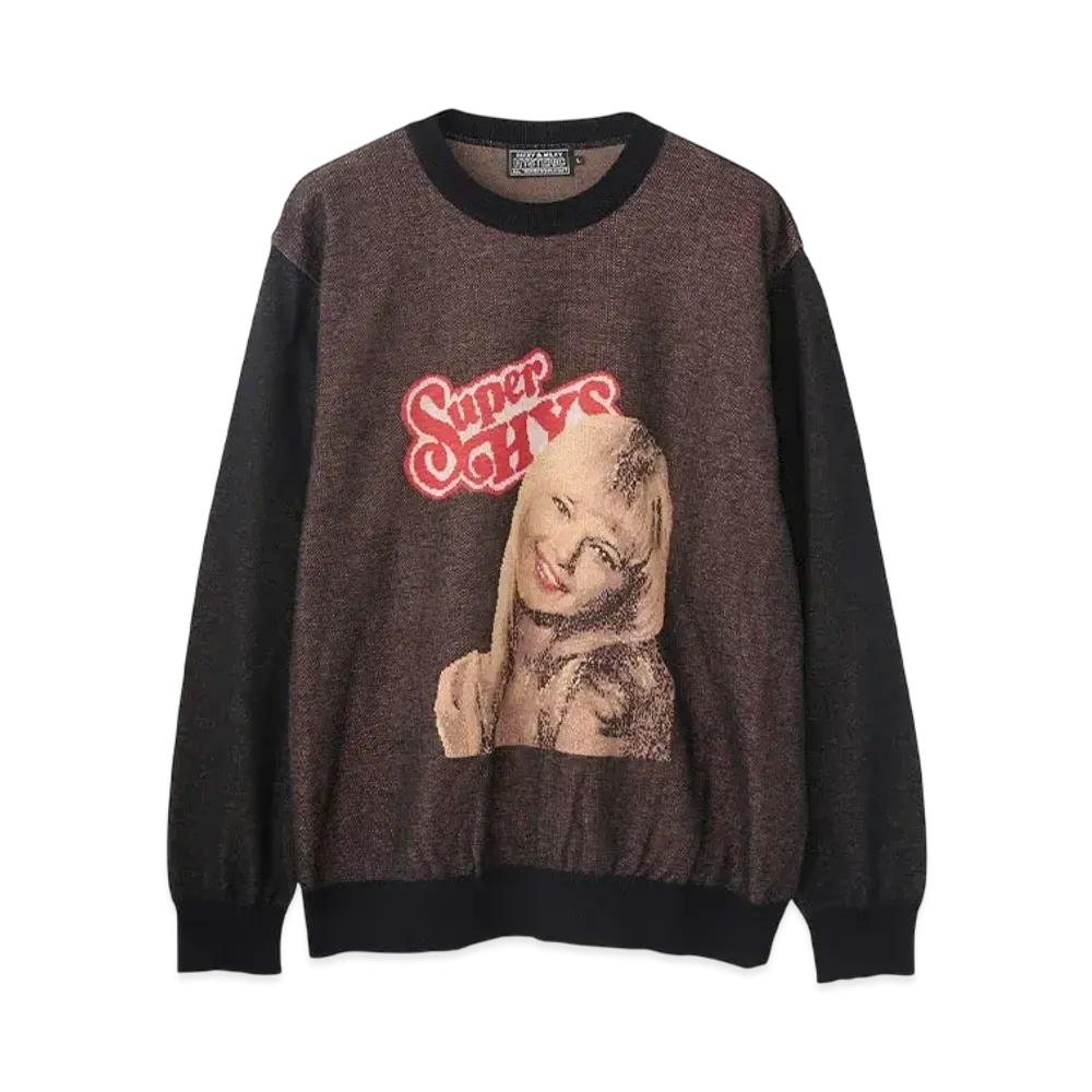 HYSTERIC GLAMOUR Rock My World Jacquard Sweater "Black"