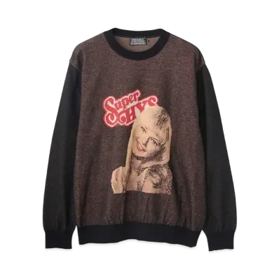 HYSTERIC GLAMOUR Rock My World Jacquard Sweater "Black"