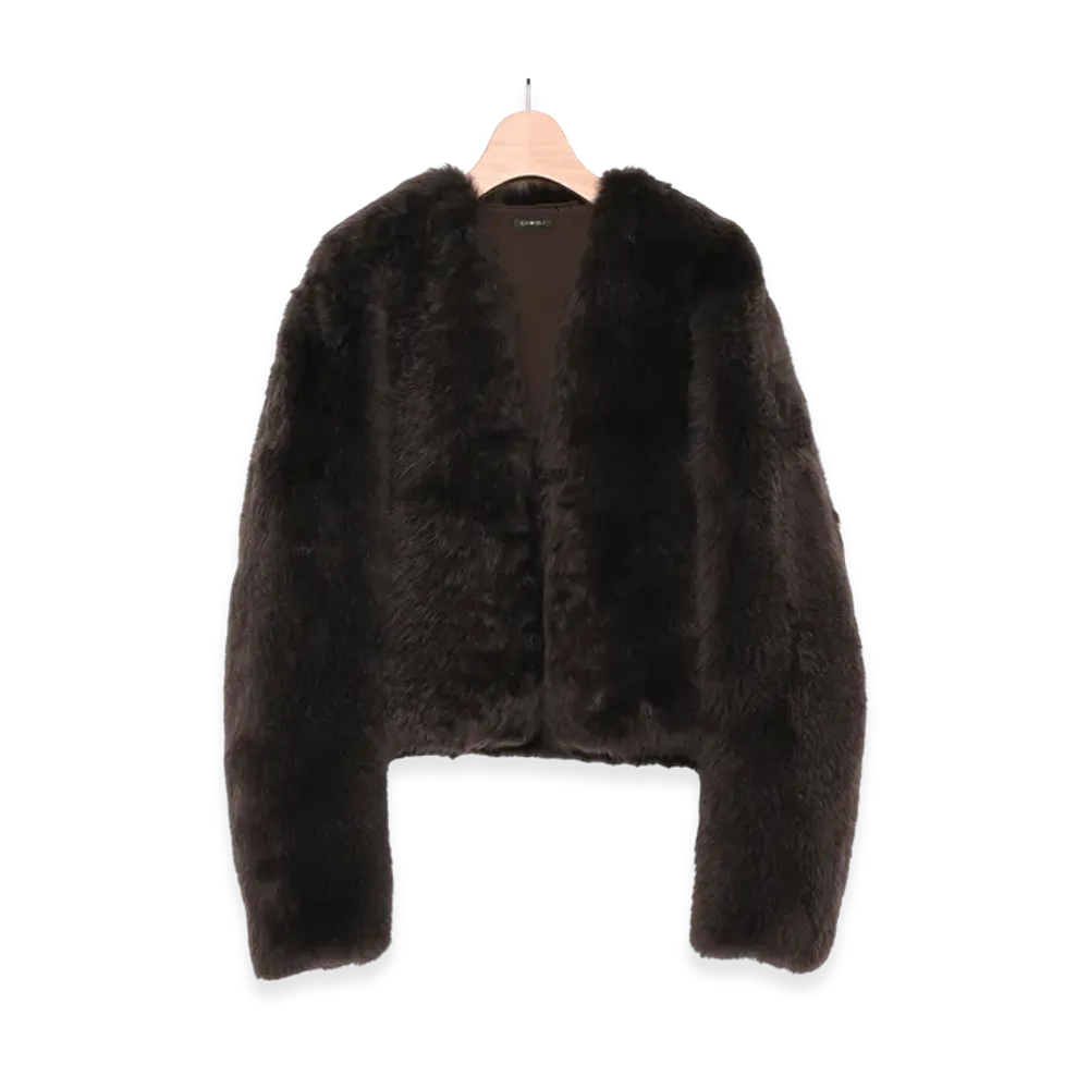 COMOLI Fur Bolero "Brown"