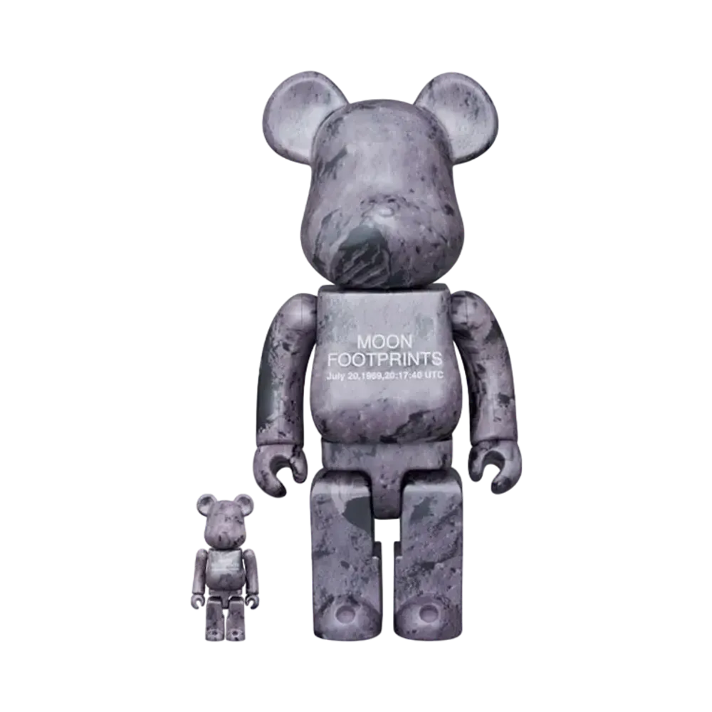 MEDICOM TOY "BEARBRICK" -NASA- MOON FOOTPRINTS 100% & 400%