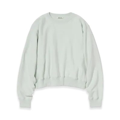 AURALEE Women's Smooth Soft BD Sweat P/O "Pale Mint"