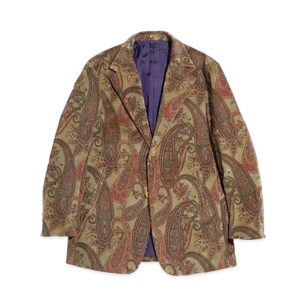 Needles 2B JACKET - C/PU 8W CORDUROY / PAISLEY PT. "Khaki"