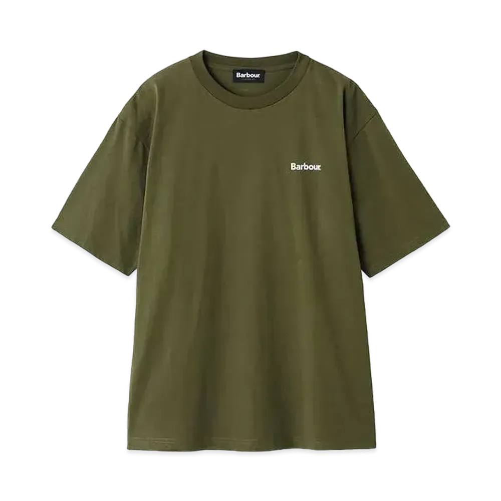 Barbour Japan Limited Back Print Basic Logo T-shirt (Oversized Fit) "Green"