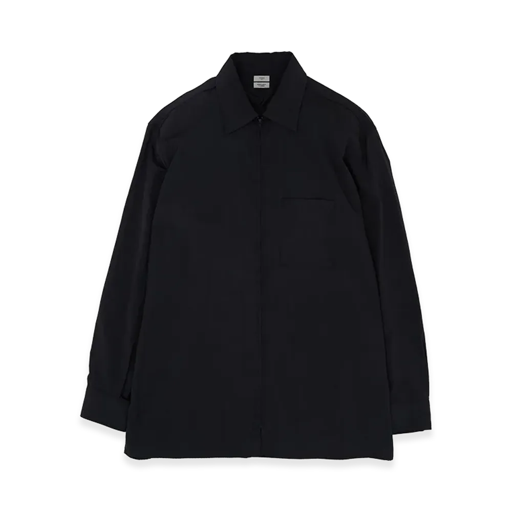 YOKE Silk Nylon Zip Shirt "Black"