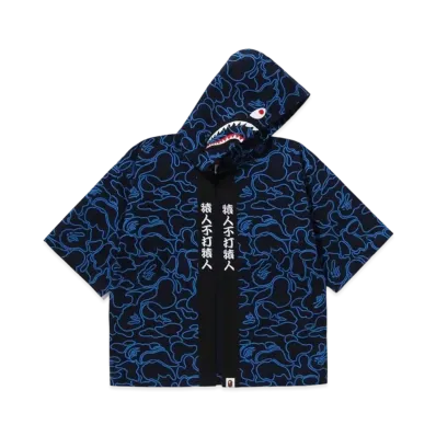 A BATHING APE 30th Anniversary Shark Kimono Jacket "Navy"