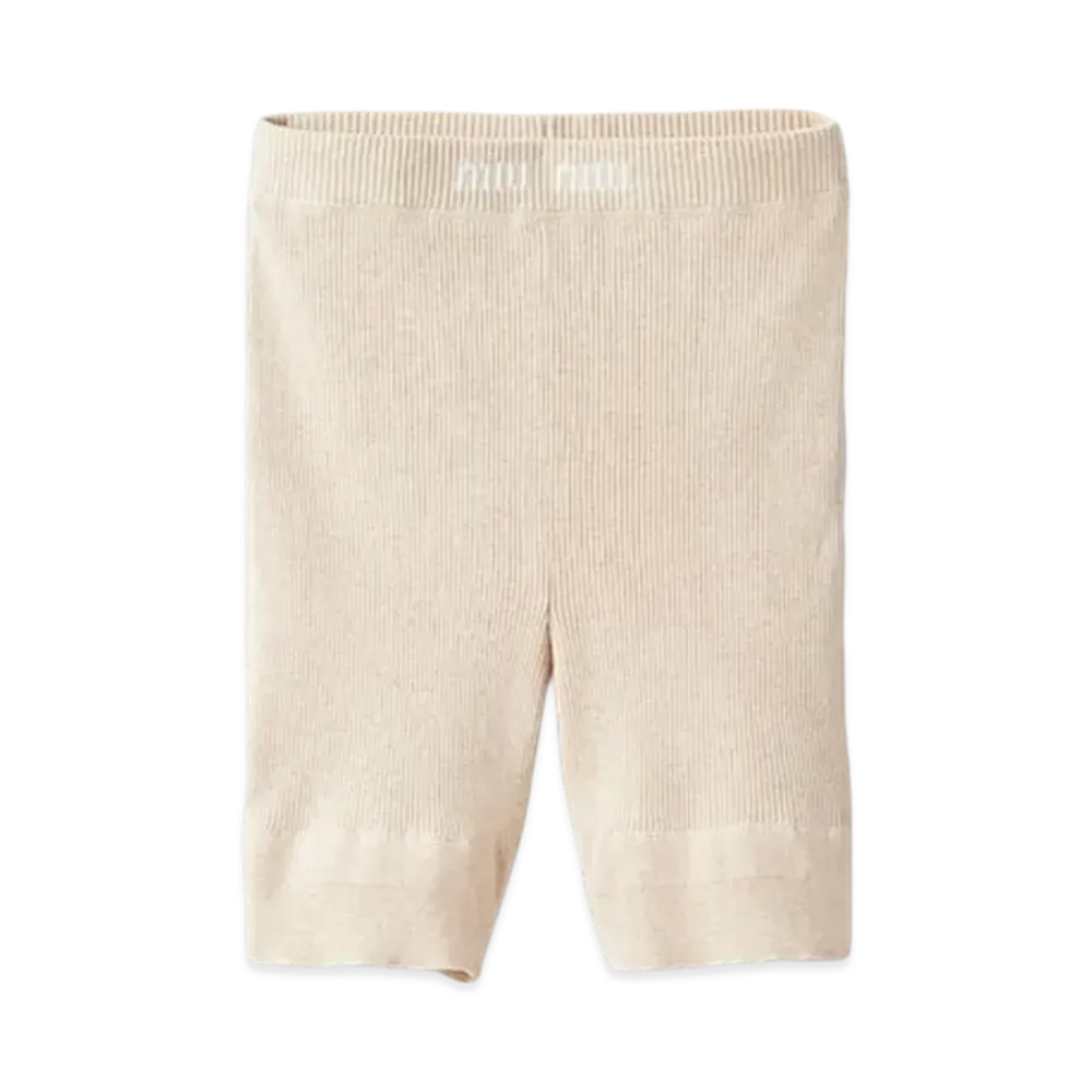MIU MIU Women's Cotton Shorts "Ivory"