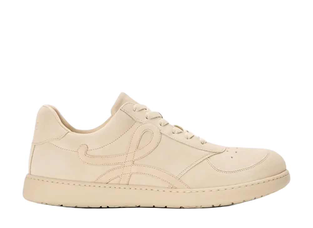 LOEWE Women's Jambo Sneaker in Calfskin Suede "Oat Milk"