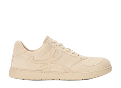 LOEWE Women's Jambo Sneaker in Calfskin Suede "Oat Milk"