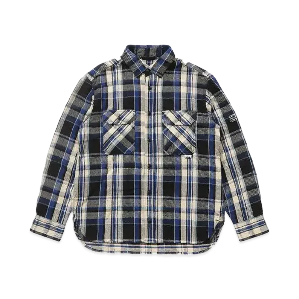 CITY COUNTRY CITY EMBROIDERED LOGO COTTON TWILL CHECK SHIRT "NAVY CHECK"