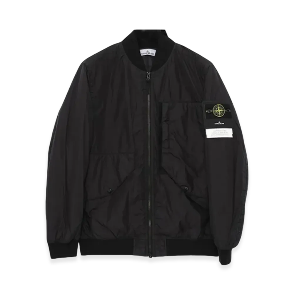 Stone Island 40133 50 Fili Quilted-TC Lightweight Brushed Nylon Cotton Canvas Padded Hood Jacket - 23FW "Black"