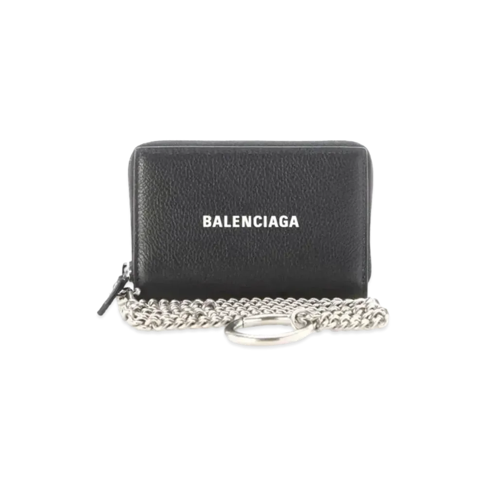 BALENCIAGA Cash Chain Card Holder "Black"