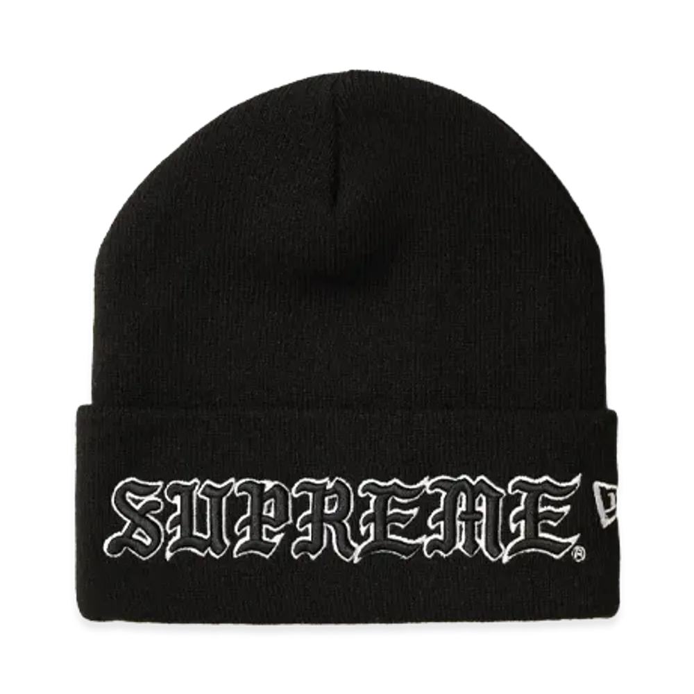 Supreme New Era Old English Beanie "Black"