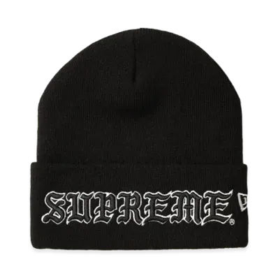 Supreme New Era Old English Beanie "Black"