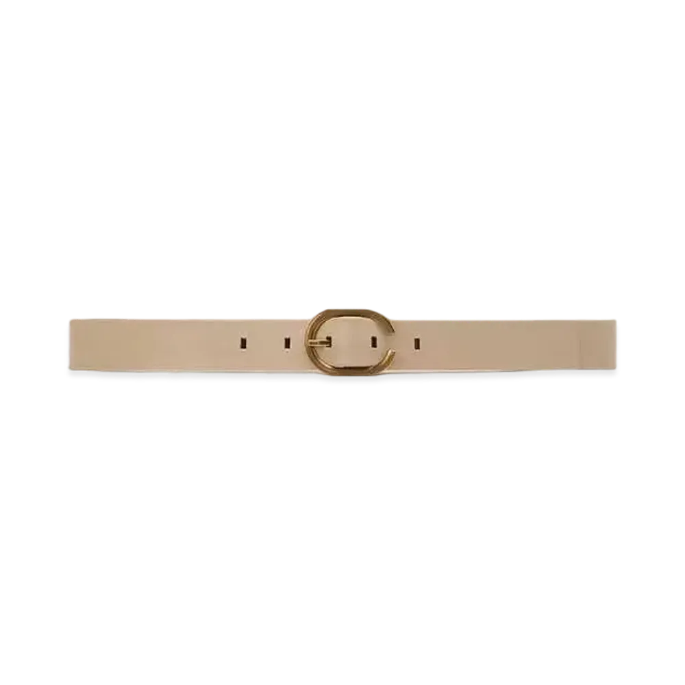 AMI PARIS Oval Buckle Belt 25mm "Light Beige"