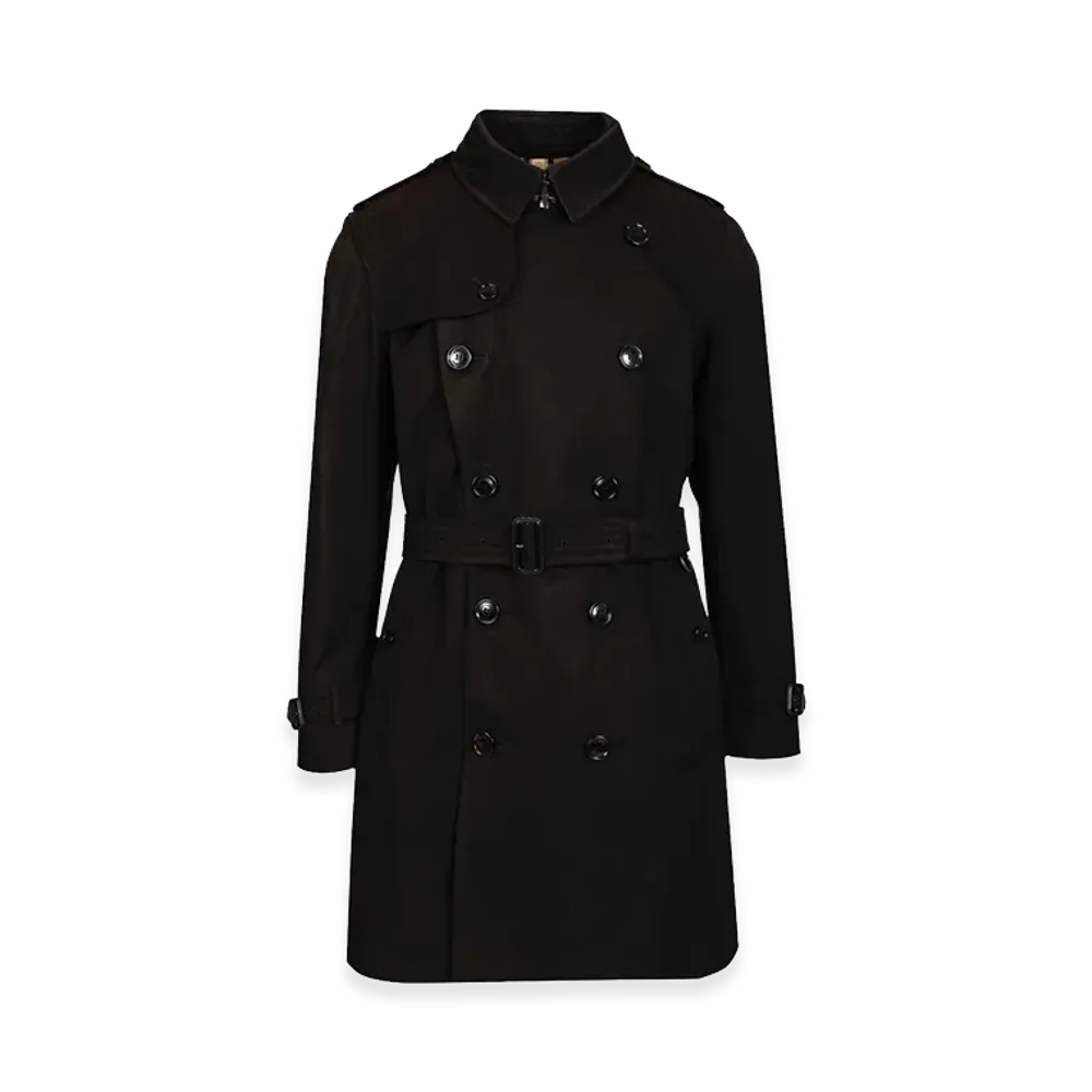Burberry Kensington Heritage Mid-Length Trench Coat "Black"