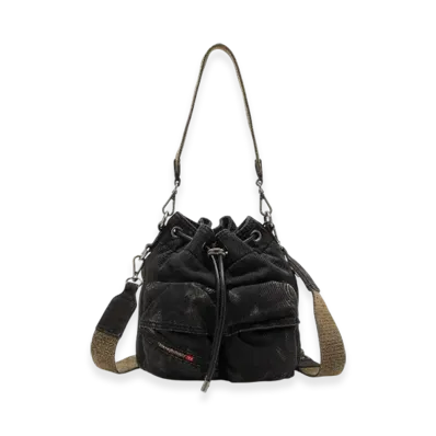 Diesel Multi-Pkts Bucket x Multi-Pkts-Multipocket Bucket Bag In Washed Denim "Black"
