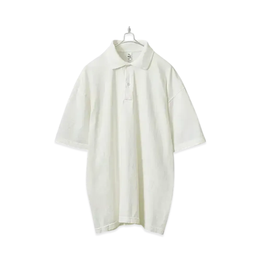 Los Angeles Apparel Garment Dye Short Sleeve Polo Shirt "Off White"