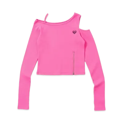 HTH rib shoulder long tee "PINK"