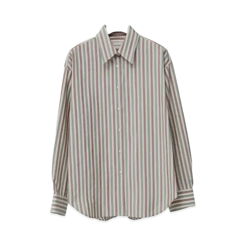 Ernie Palo Silk Cotton Stripe Shirt (femme) "Ivory"