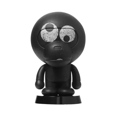 A BATHING APE BABY MILO 10 ARTISTS 8” FIGURE BY MICHAEL LAU "Black"
