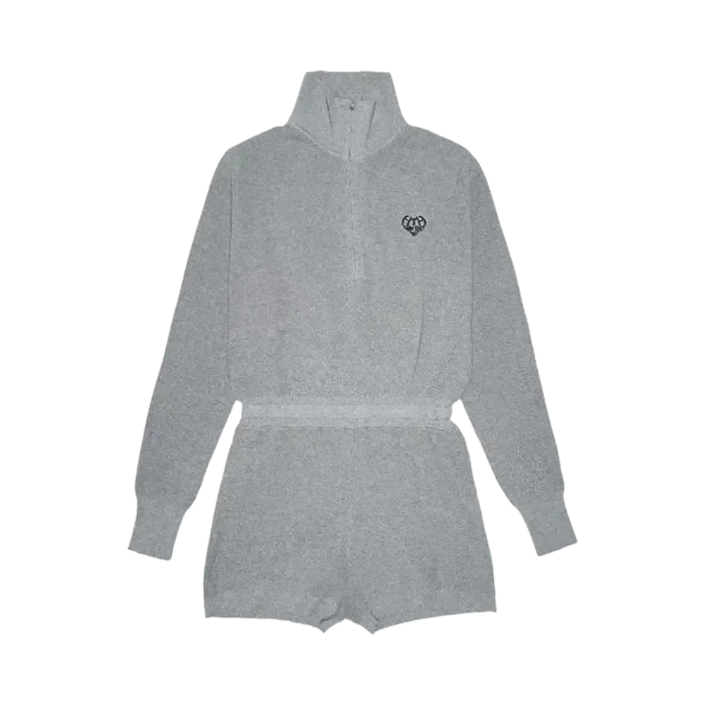 HTH knit romper op "GRAY"