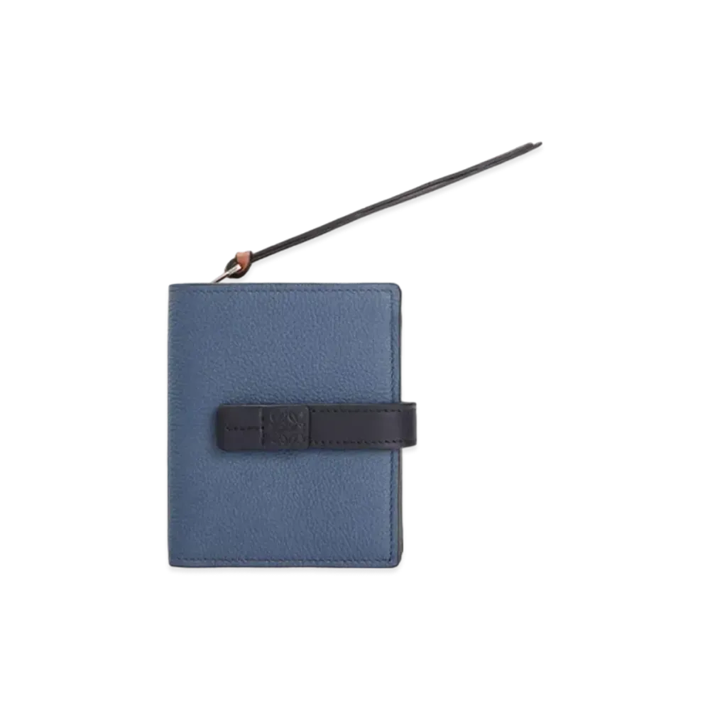 LOEWE Compact Zip Wallet In Soft Grained Calfskin "Indigo Dye / Black"