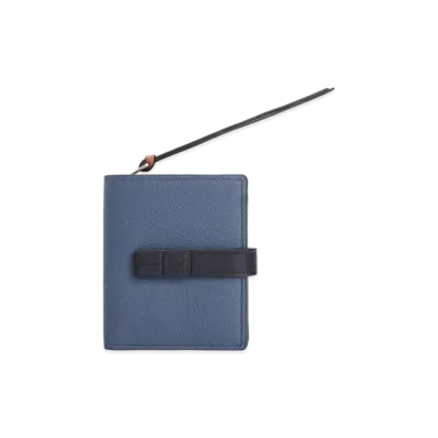 LOEWE Compact Zip Wallet In Soft Grained Calfskin "Indigo Dye / Black"