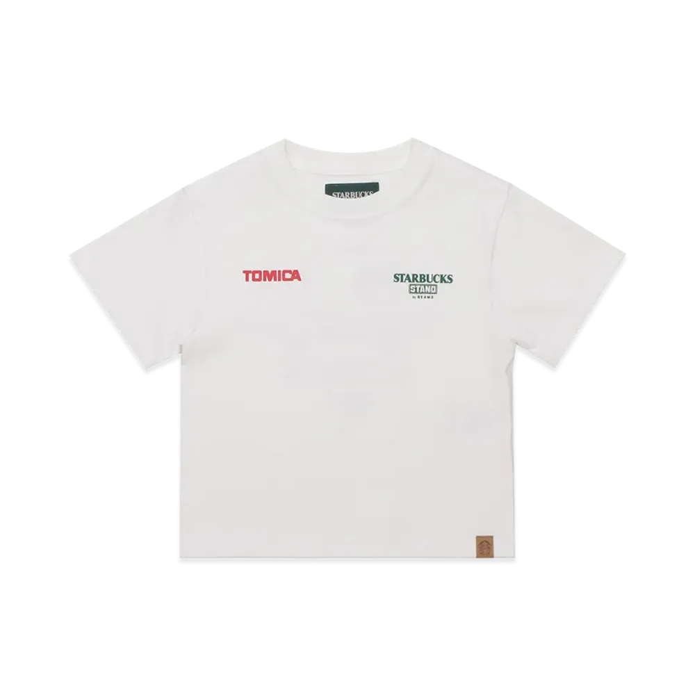 STARBUCKS STAND by BEAMS TOMICA Truck Print Kids T-Shirt B "White"